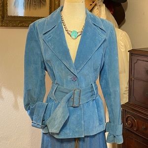 Suede turquoise vintage jacket